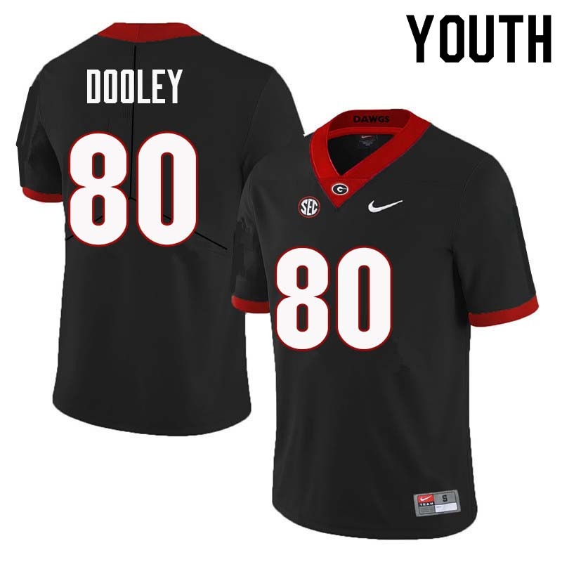 Youth Georgia Bulldogs #80 J.T. Dooley College Football Jerseys Sale-Black - Click Image to Close